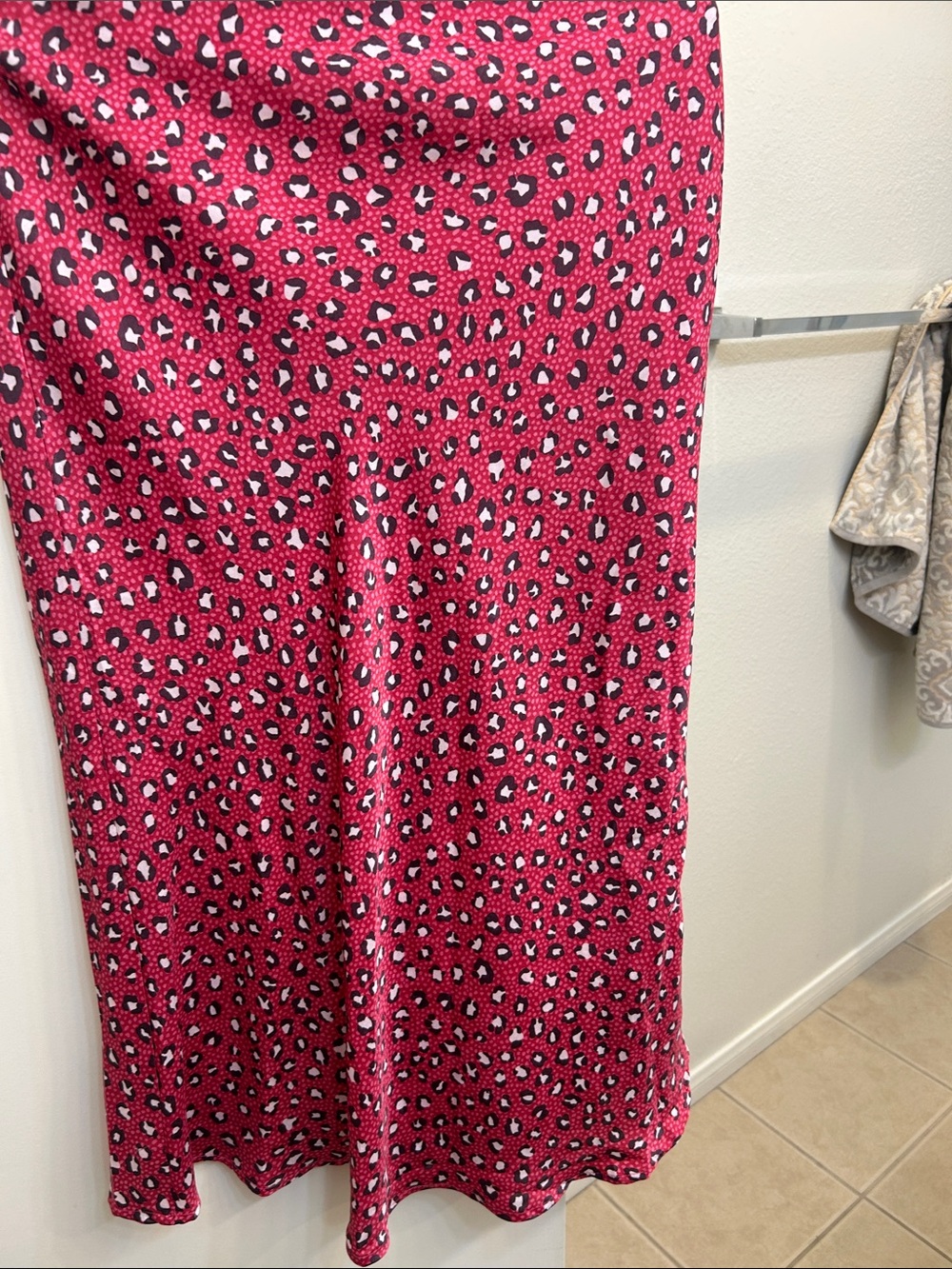 miami Hot Pink Leopard Print Maxi Skirt